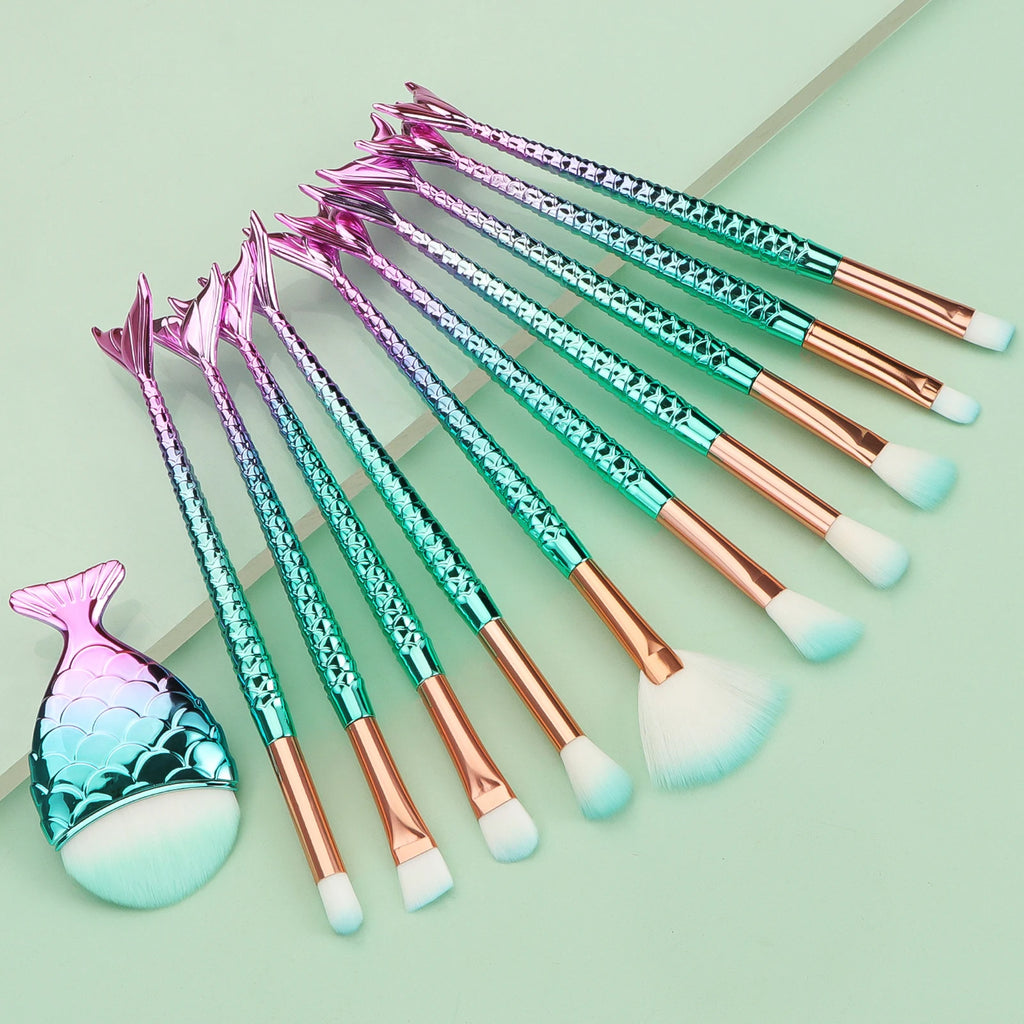 Mermaid Makeup Brush Set (11 pcs)