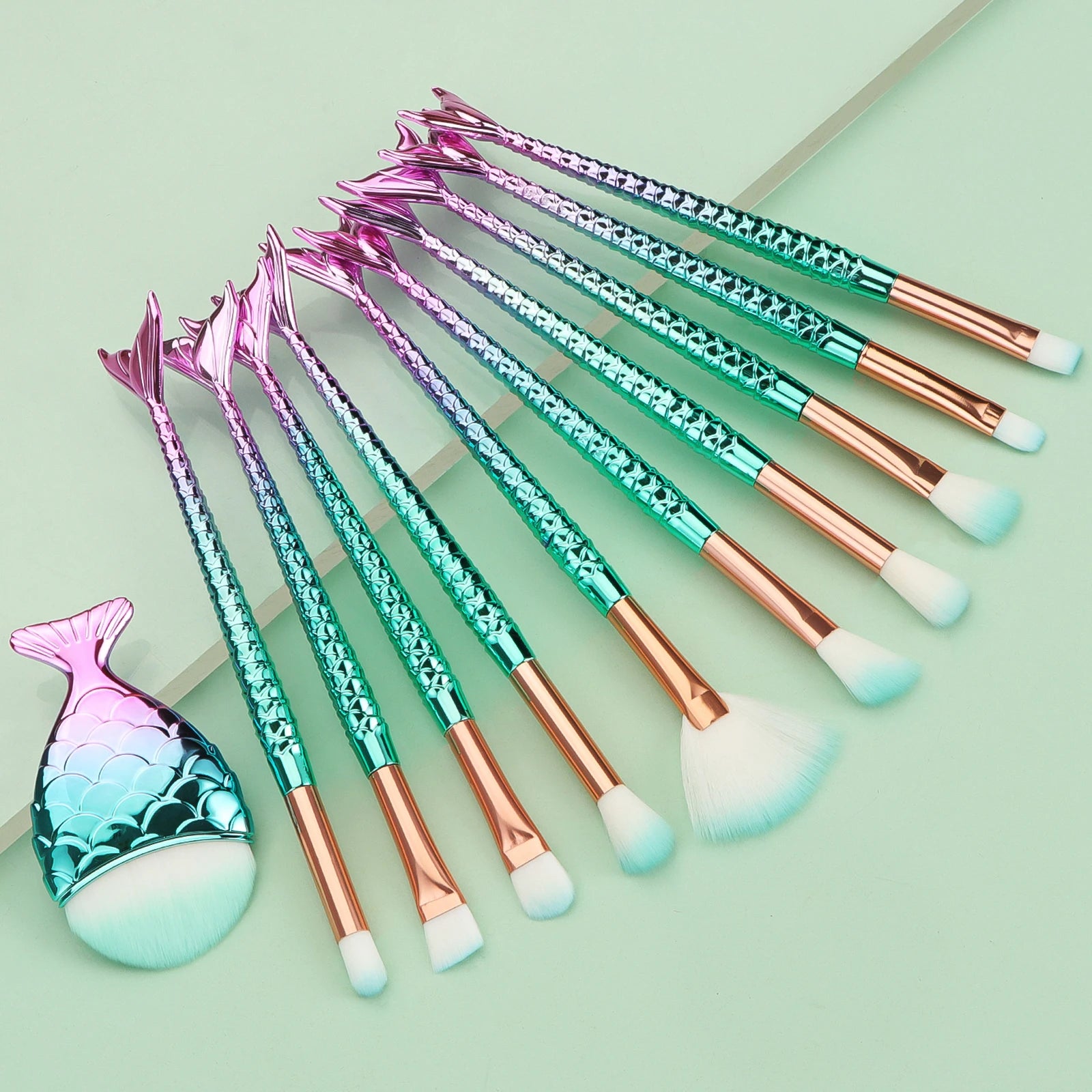 Mermaid Makeup Brush Set (11 pcs)