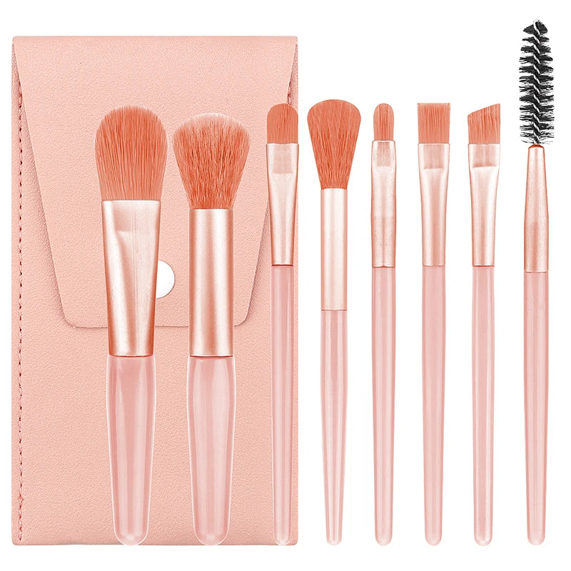 Portable 8-Piece Makeup Brush Set