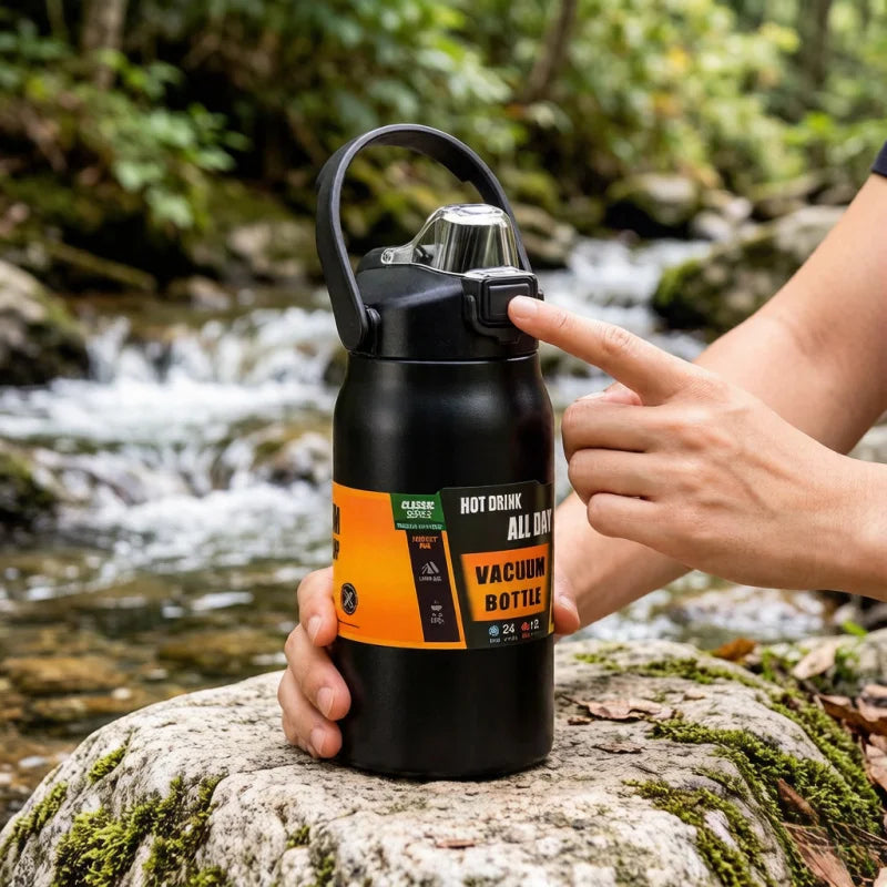 Insulated Sports Thermos with Straw