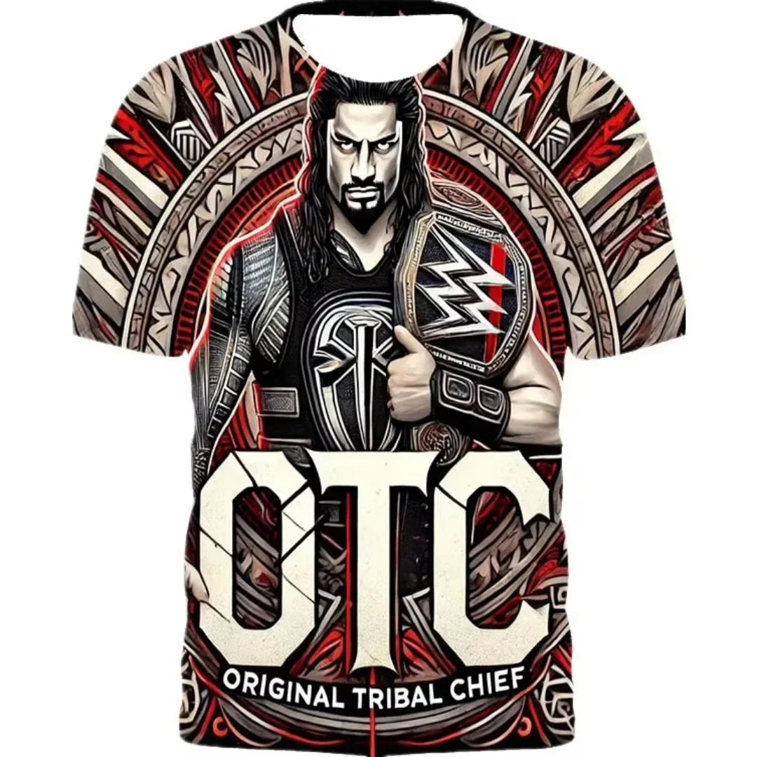 Athletic 3D-Print Streetwear T-Shirt