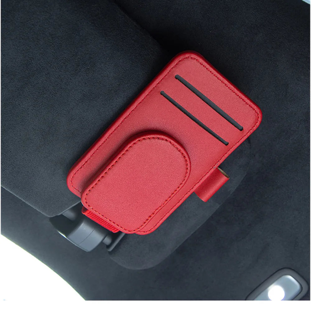 Leather Car Glasses Clip