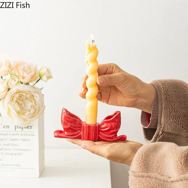 Elegant Bow Candle Holder