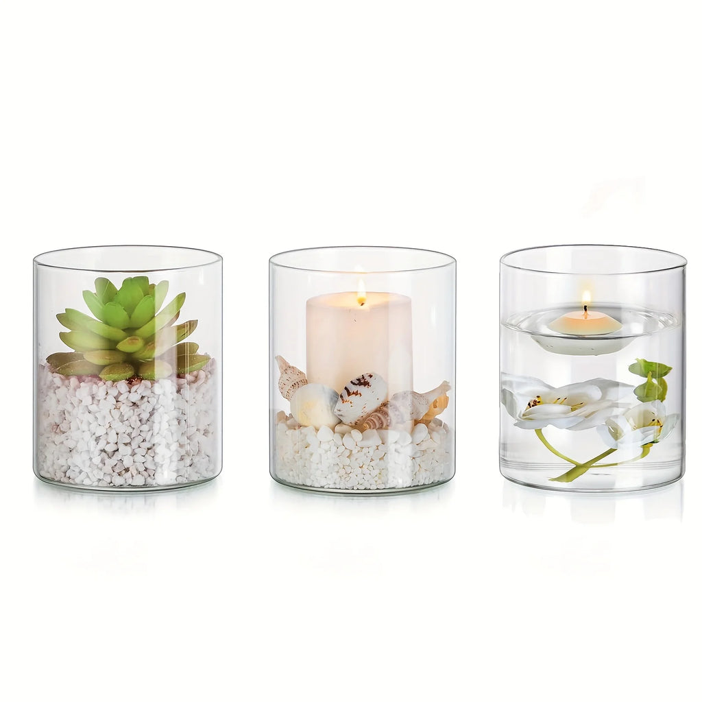 Acrylic Cylinder Candle Vases (3-Set)