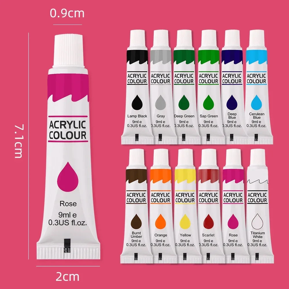 12-Color Acrylic Paint Set