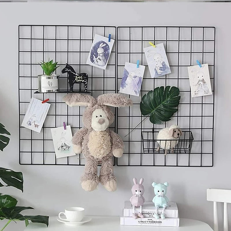 Iron Grid Photo Display Panel