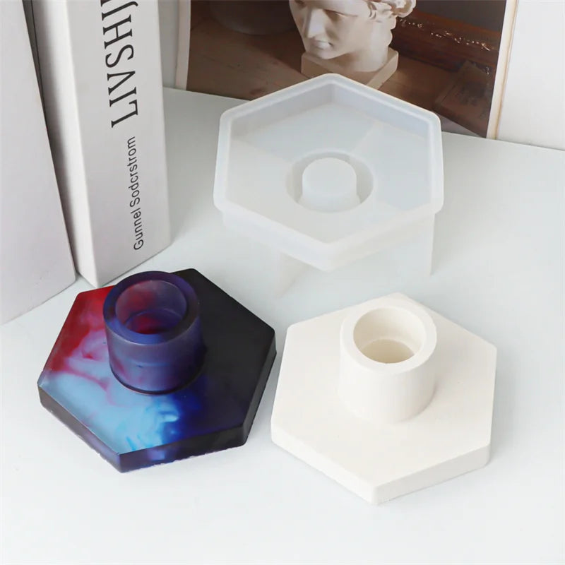 Hexagonal Candlestick Silicone Mold