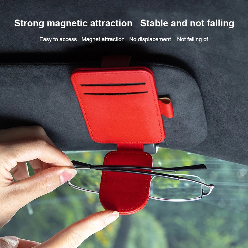 Leather Car Glasses Clip