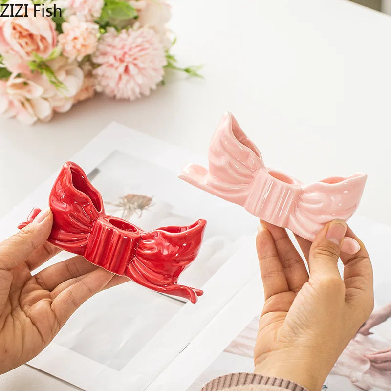 Elegant Bow Candle Holder