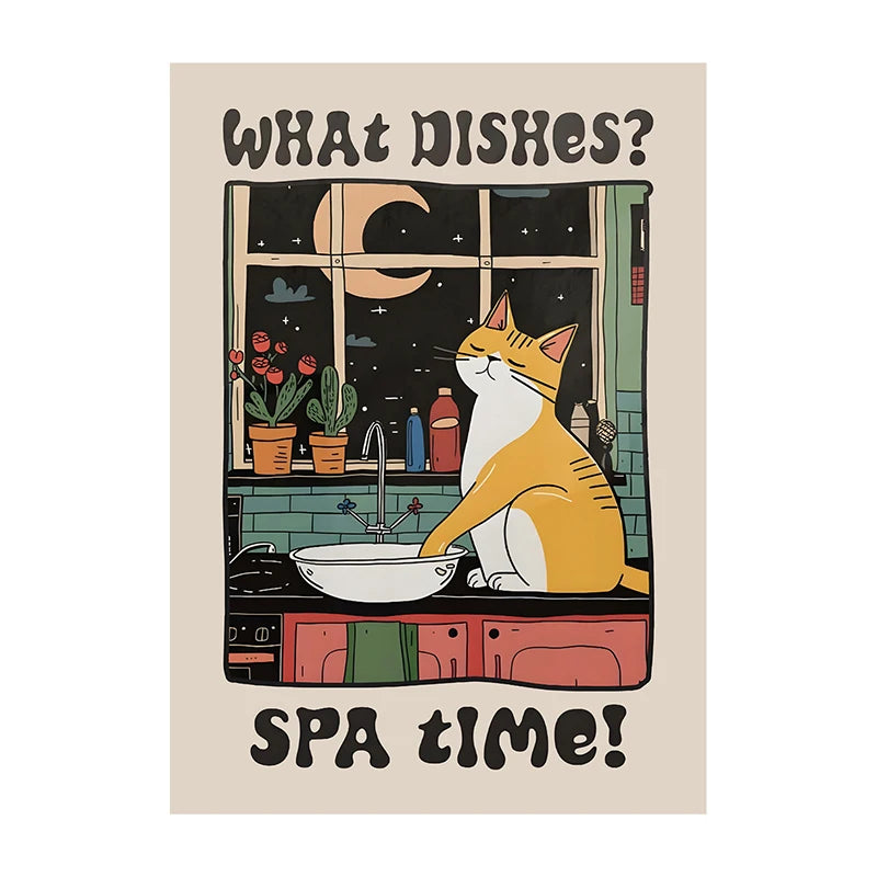 Cat Chef Kitchen Canvas Art
