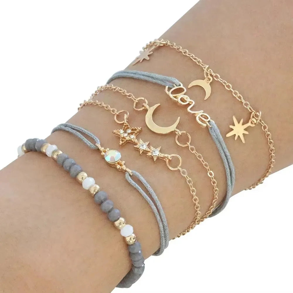 Boho Charm Bracelet Set (6 Pieces)