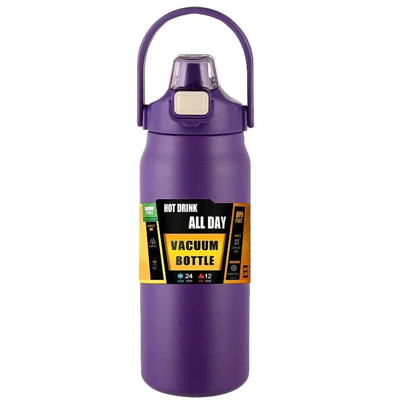 Insulated Sports Thermos with Straw