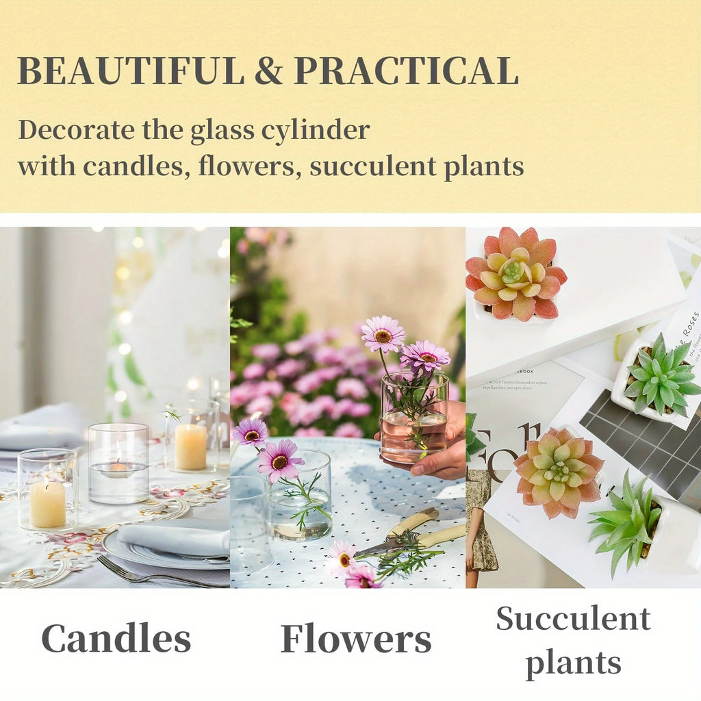 Acrylic Cylinder Candle Vases (3-Set)