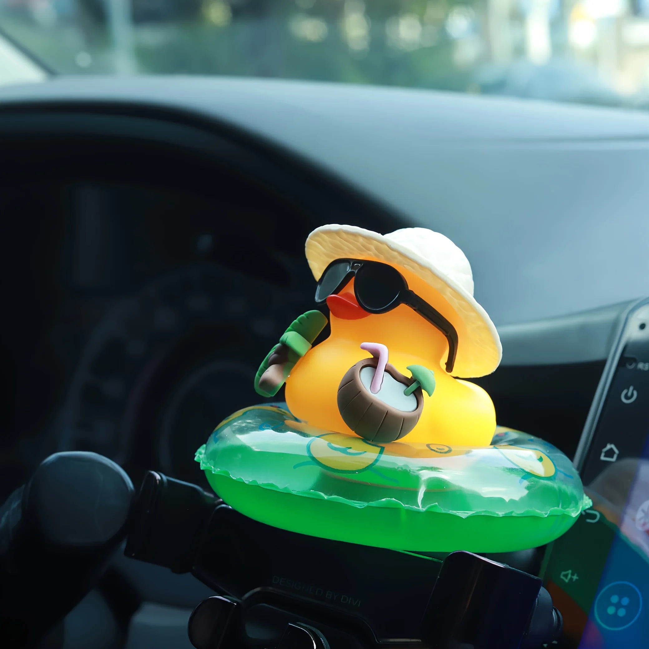 Beach Duck Car Dashboard Ornament