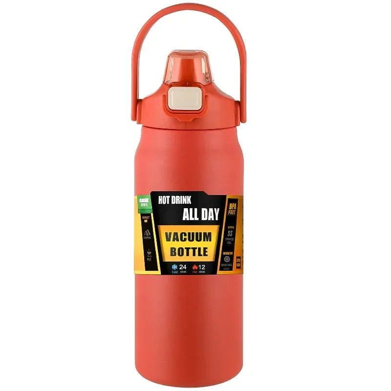 Insulated Sports Thermos with Straw
