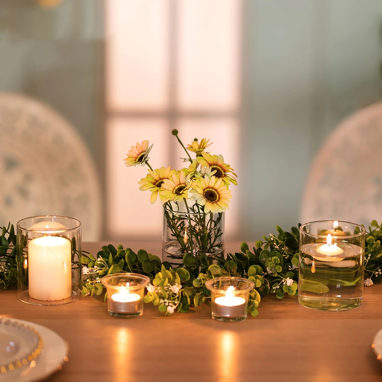 Acrylic Cylinder Candle Vases (3-Set)