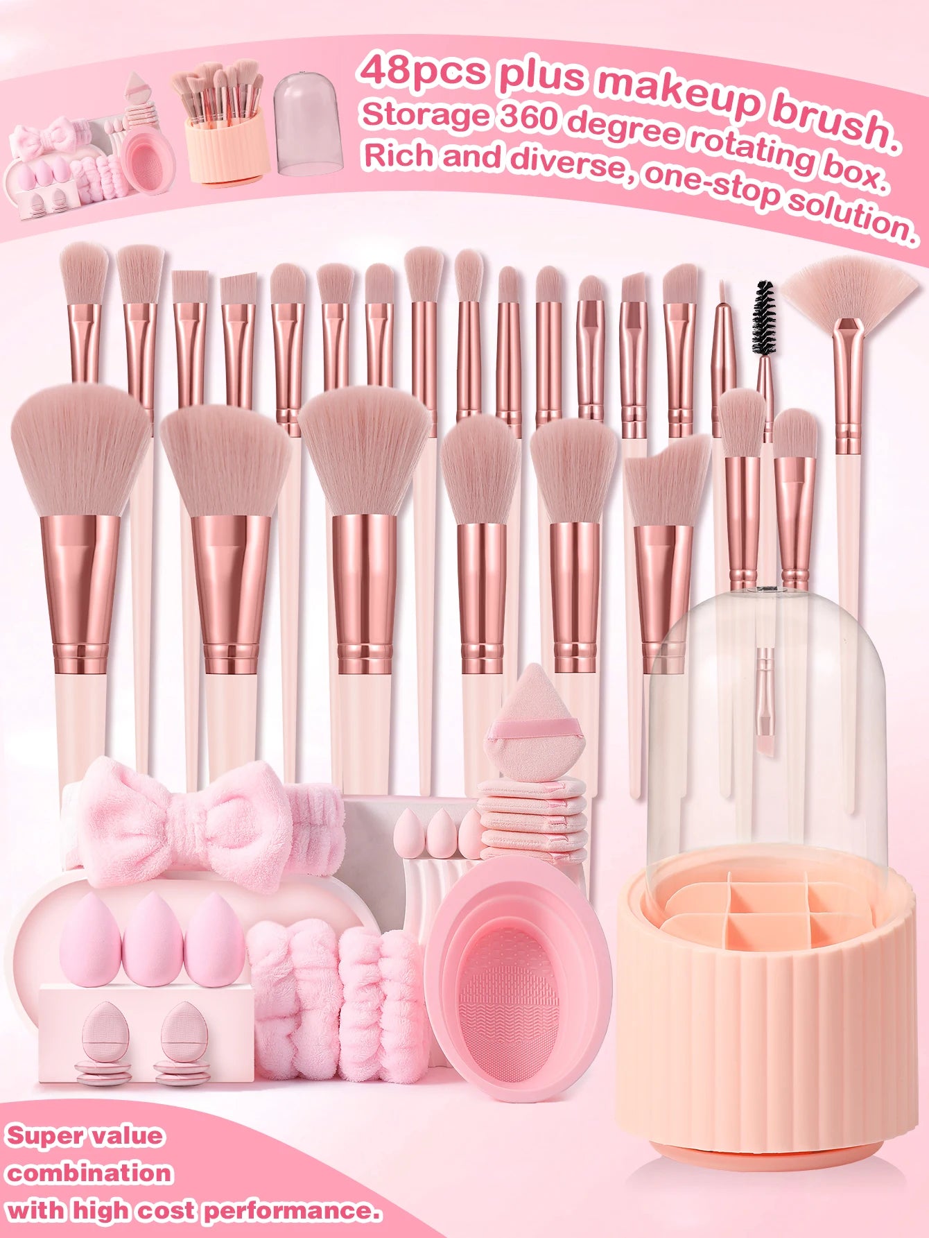 48-Piece Makeup Brush & Sponge Set