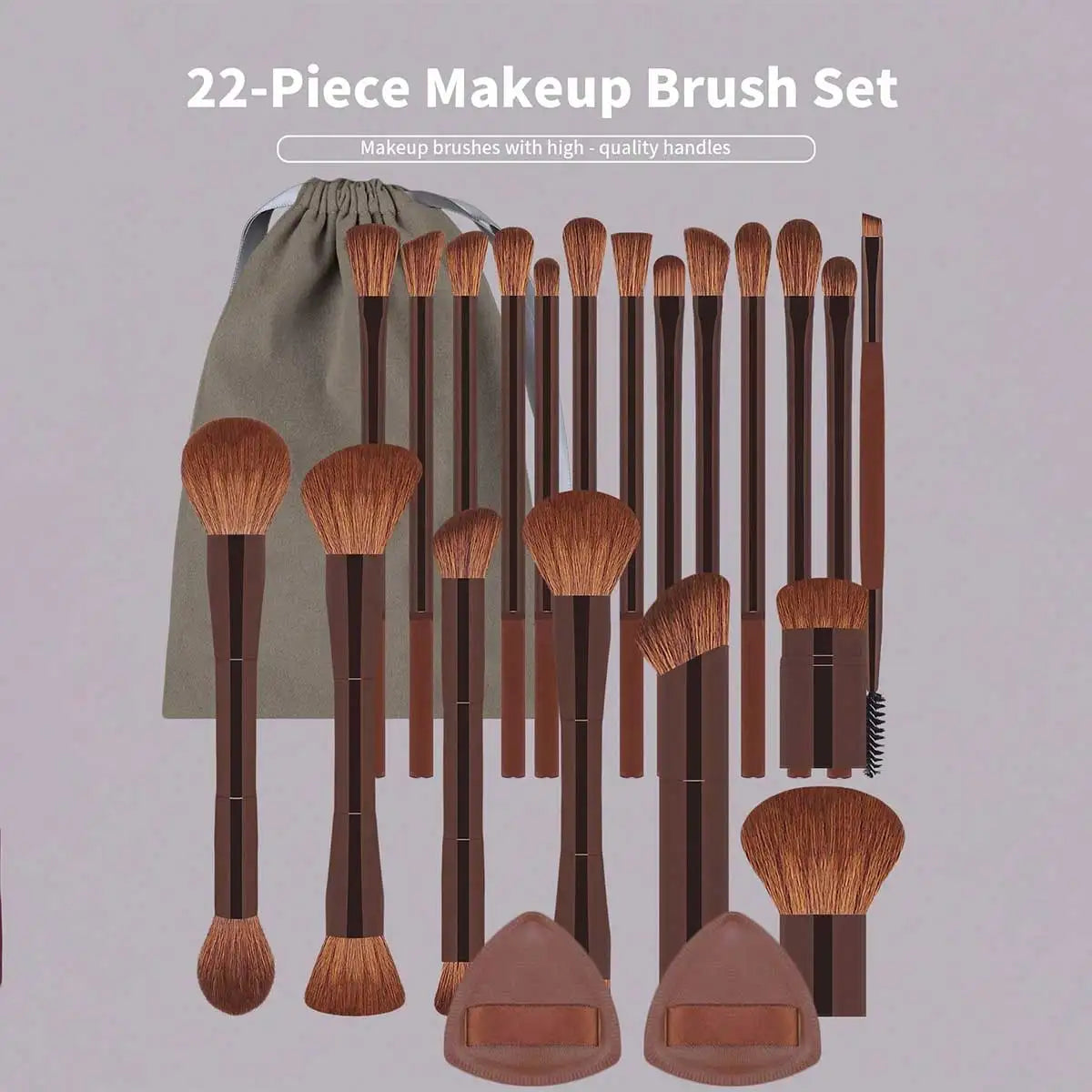 22-Piece Makeup Brush Set with Bag