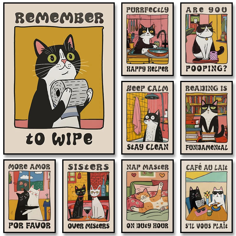 Cat Chef Kitchen Canvas Art