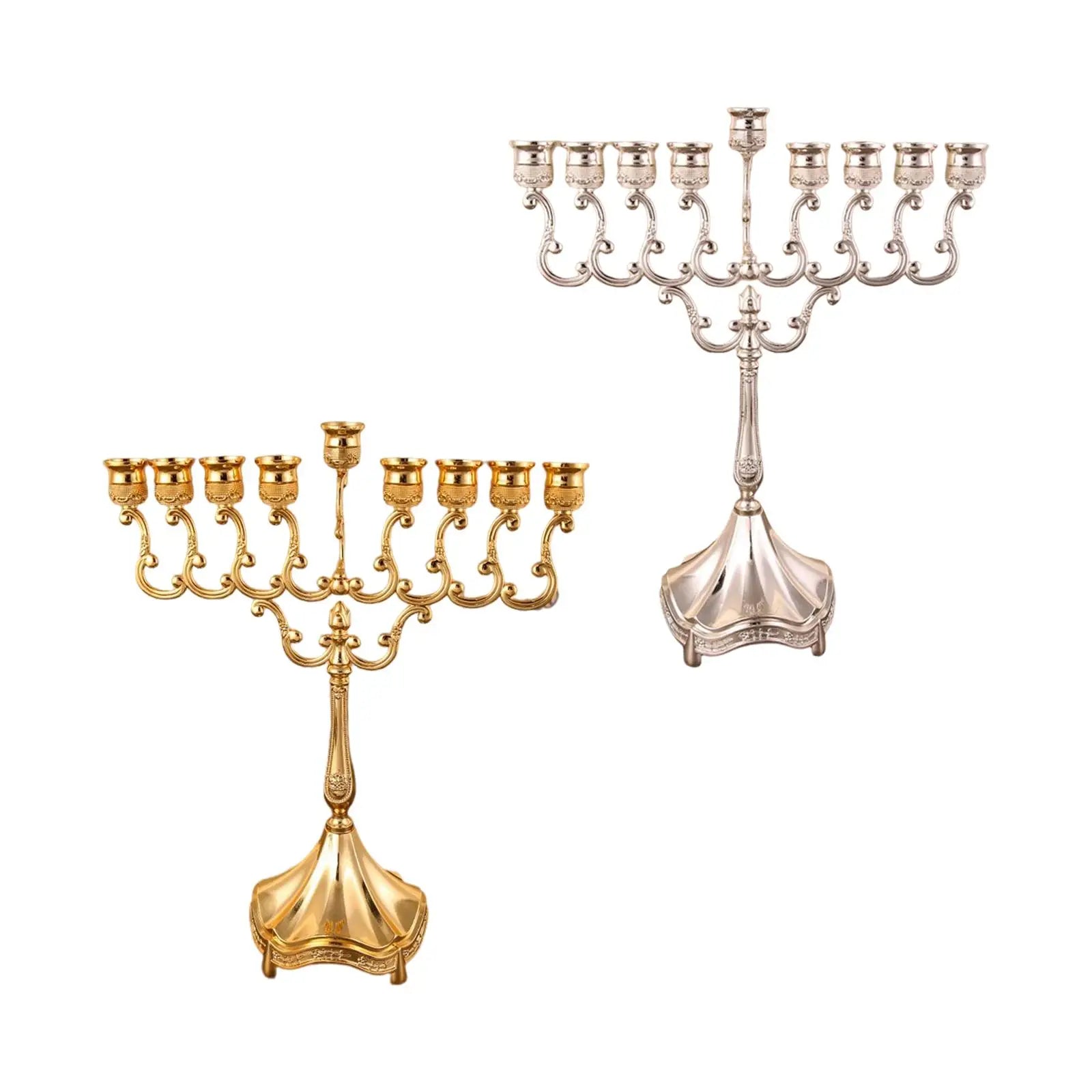 9-Branch Menorah Candle Holder