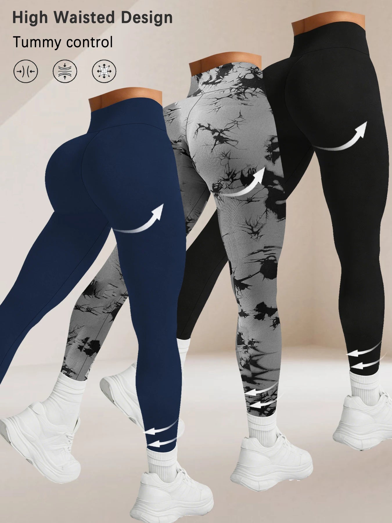 High-Waist Tummy-Control Leggings (3-Pack)