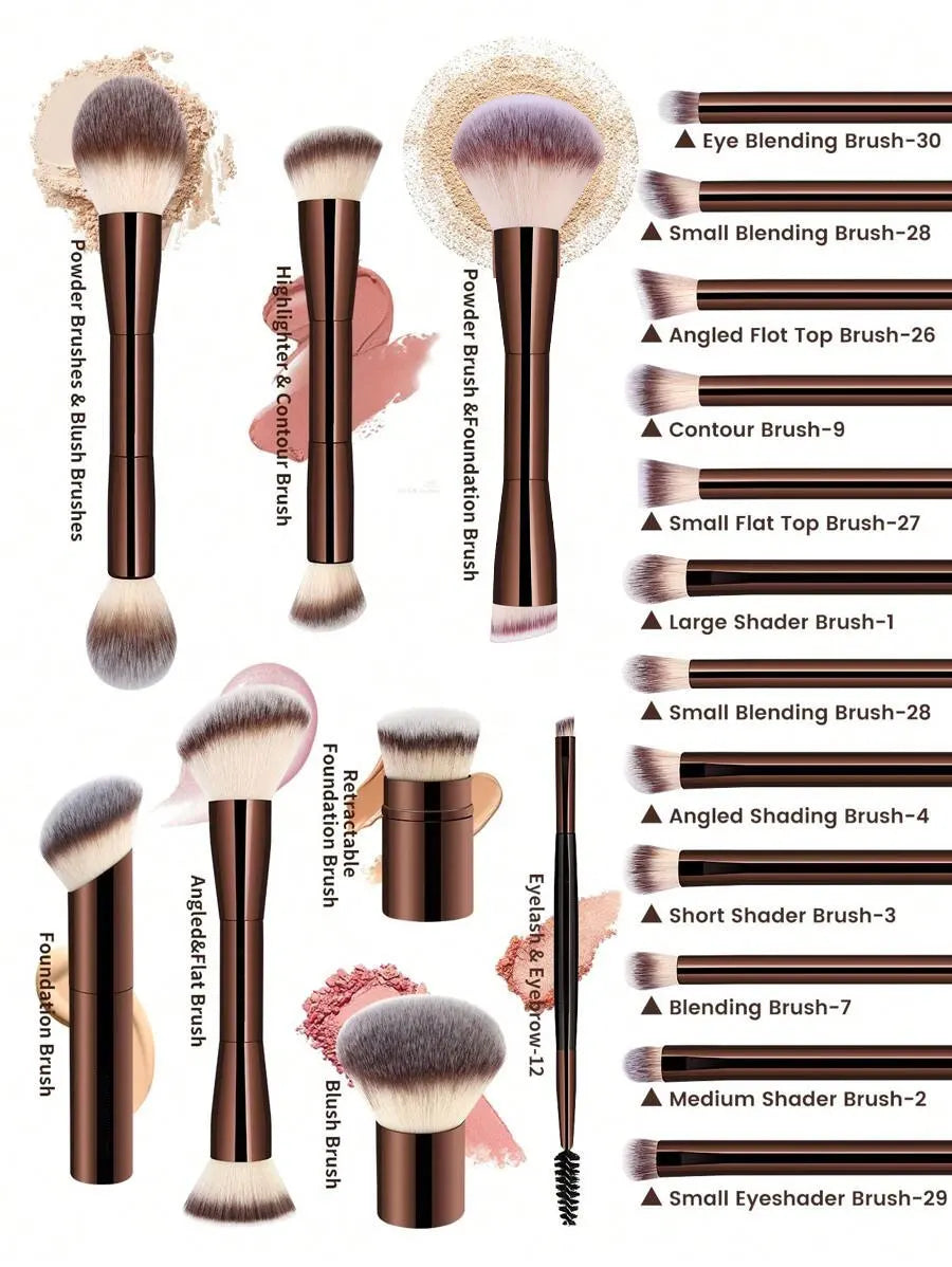 22-Piece Makeup Brush Set with Bag