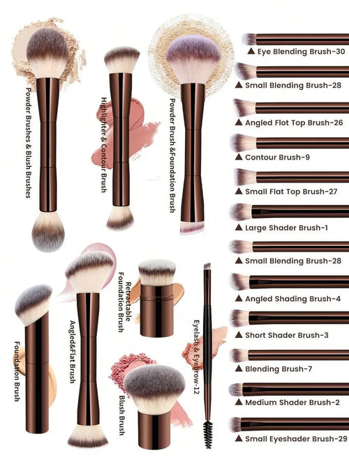 22-Piece Makeup Brush Set with Bag