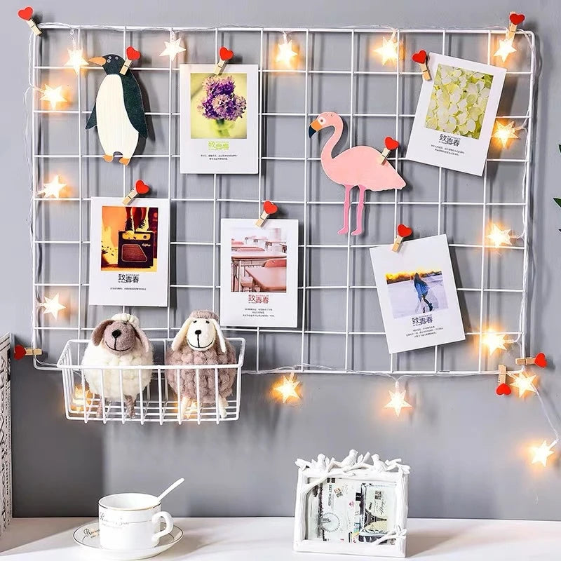 Iron Grid Photo Display Panel