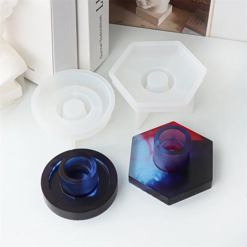 Hexagonal Candlestick Silicone Mold