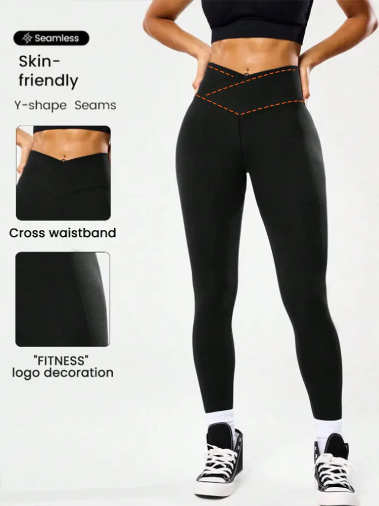 Cross-Waist Booty-Lift Yoga Leggings