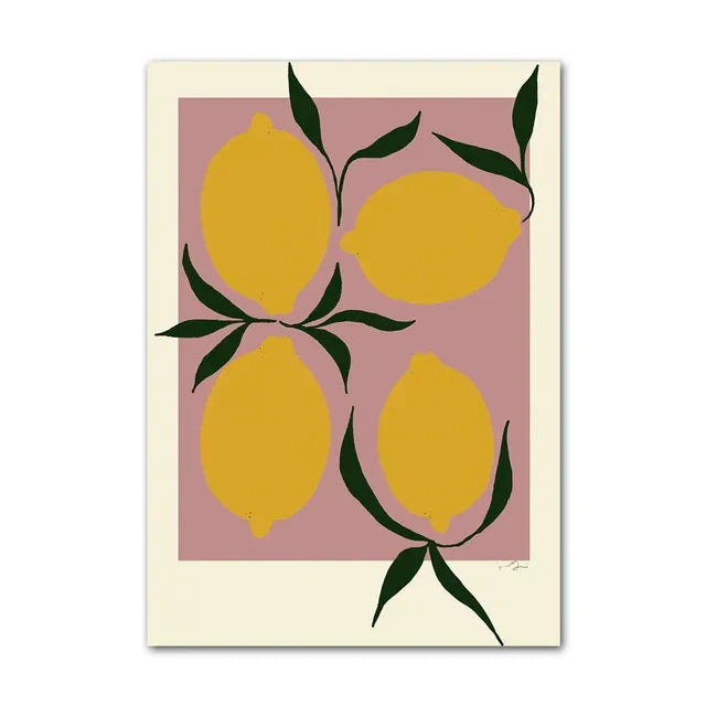 Minimalist Lemon Vase Wall Art