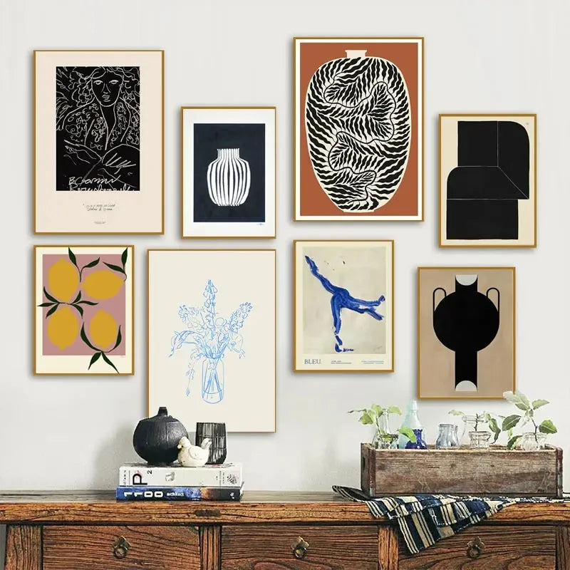 Minimalist Lemon Vase Wall Art
