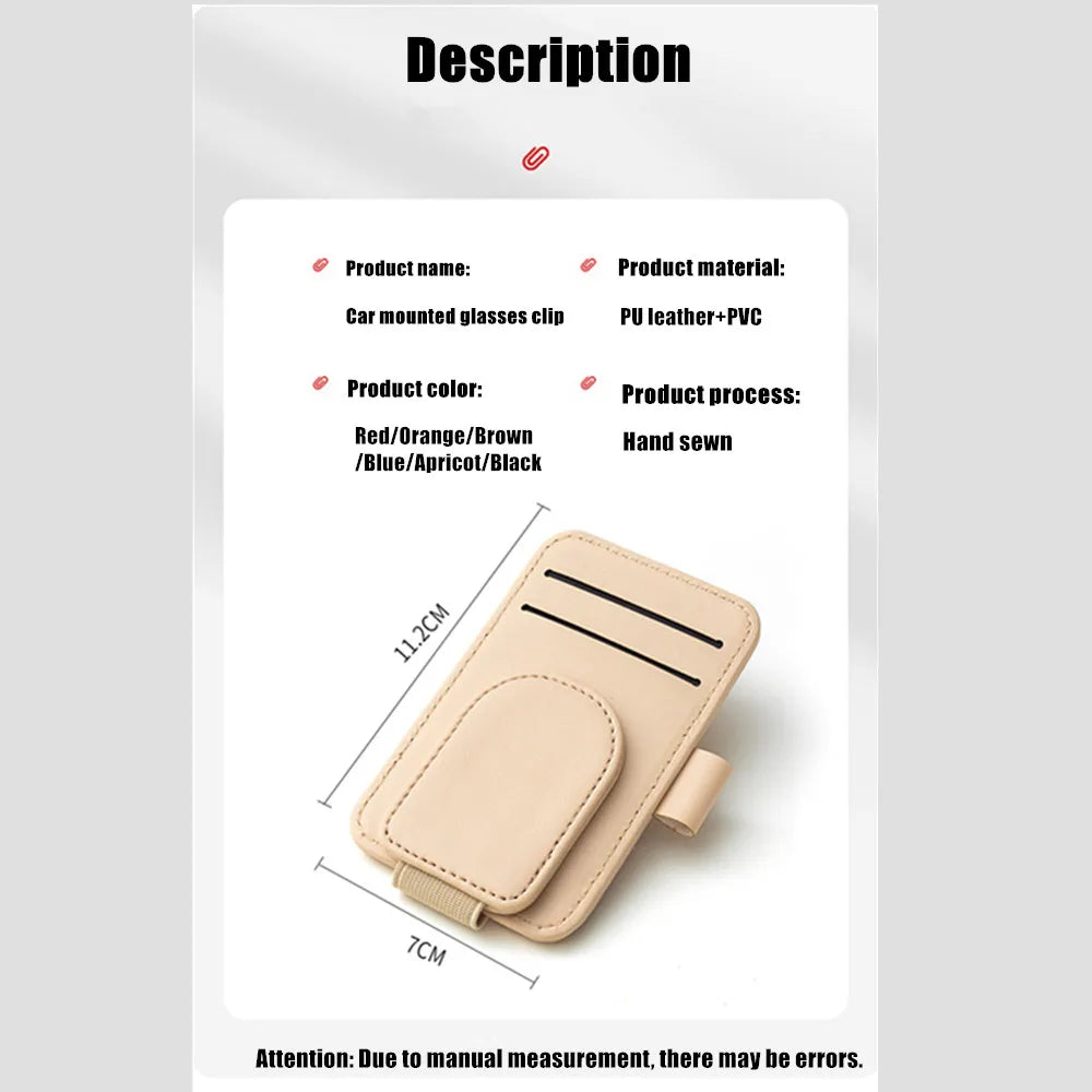 Leather Car Glasses Clip
