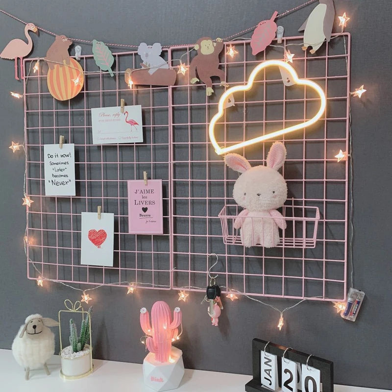 Iron Grid Photo Display Panel