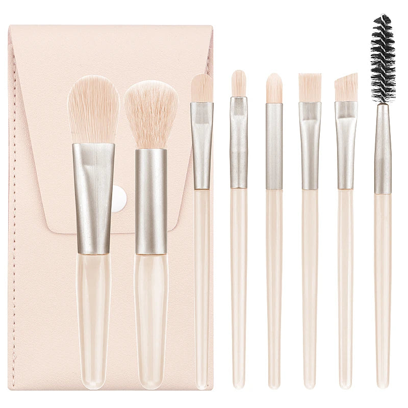 Portable 8-Piece Makeup Brush Set