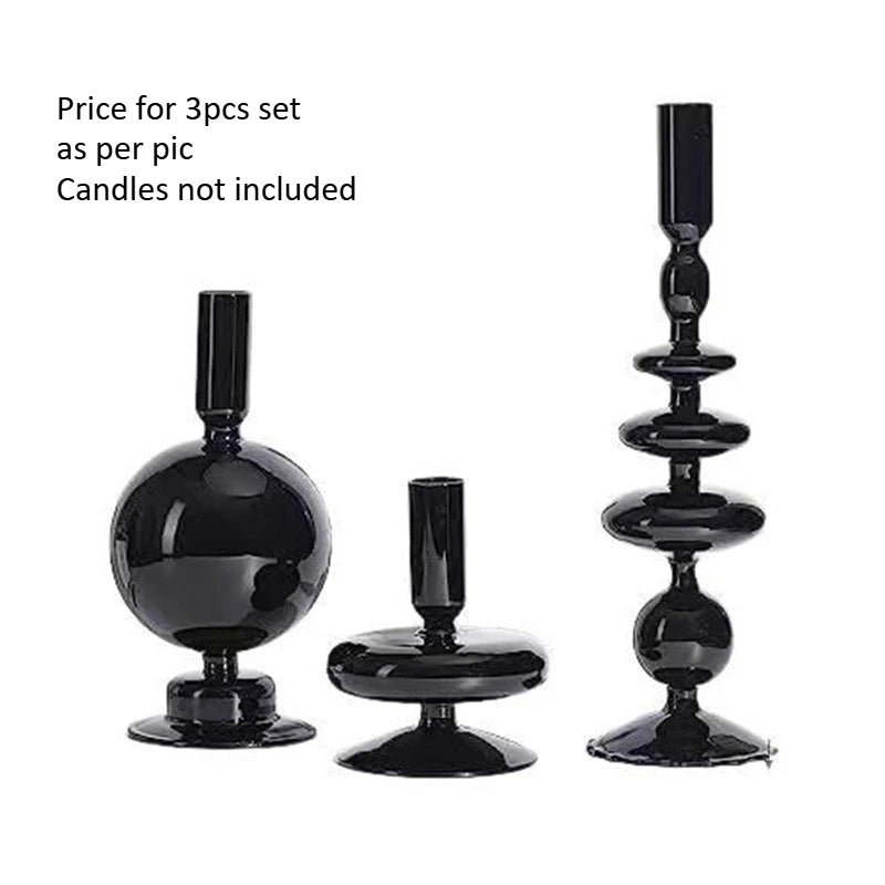 Colored Glass Candle Holders (3-Set)