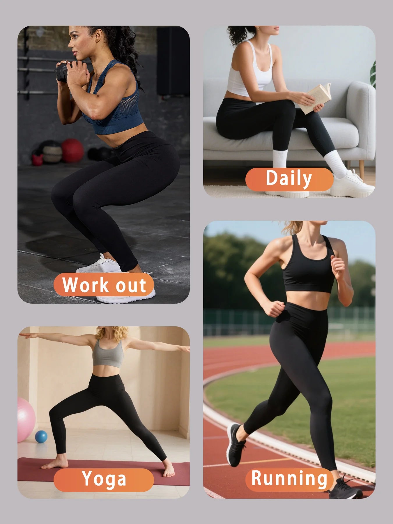 High-Waist Tummy-Control Leggings (3-Pack)