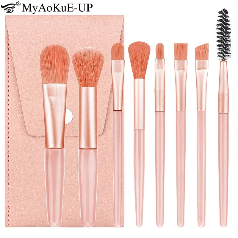Portable 8-Piece Makeup Brush Set