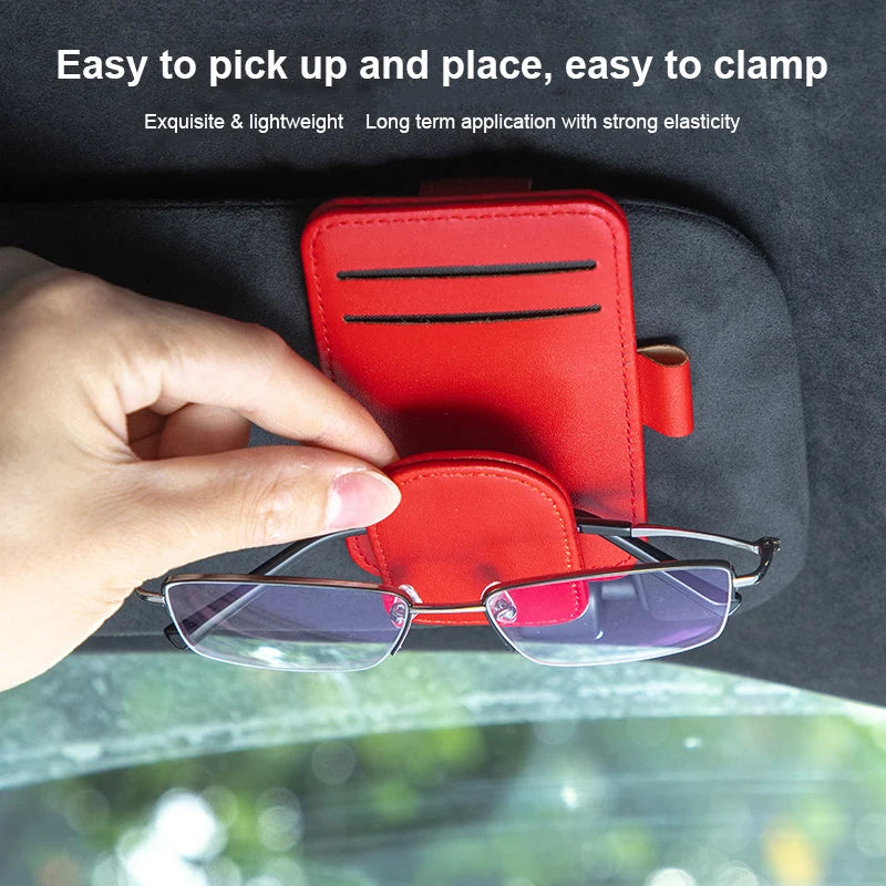 Leather Car Glasses Clip