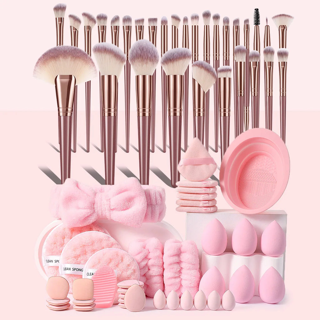 68-Piece Makeup Set with Puffs