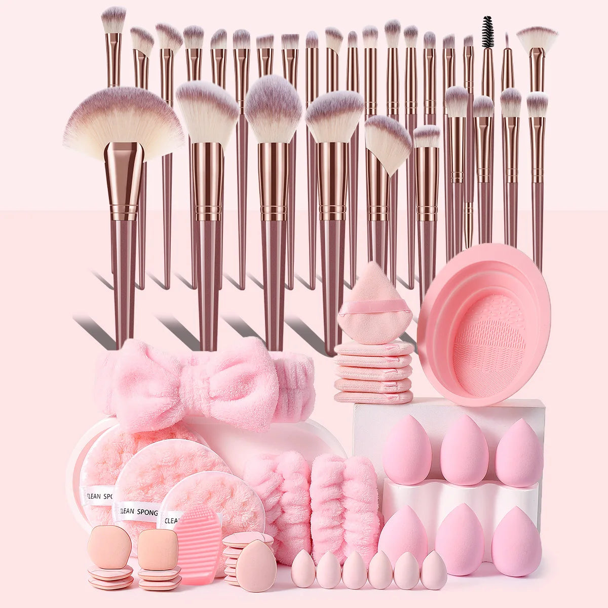 68-Piece Makeup Set with Puffs