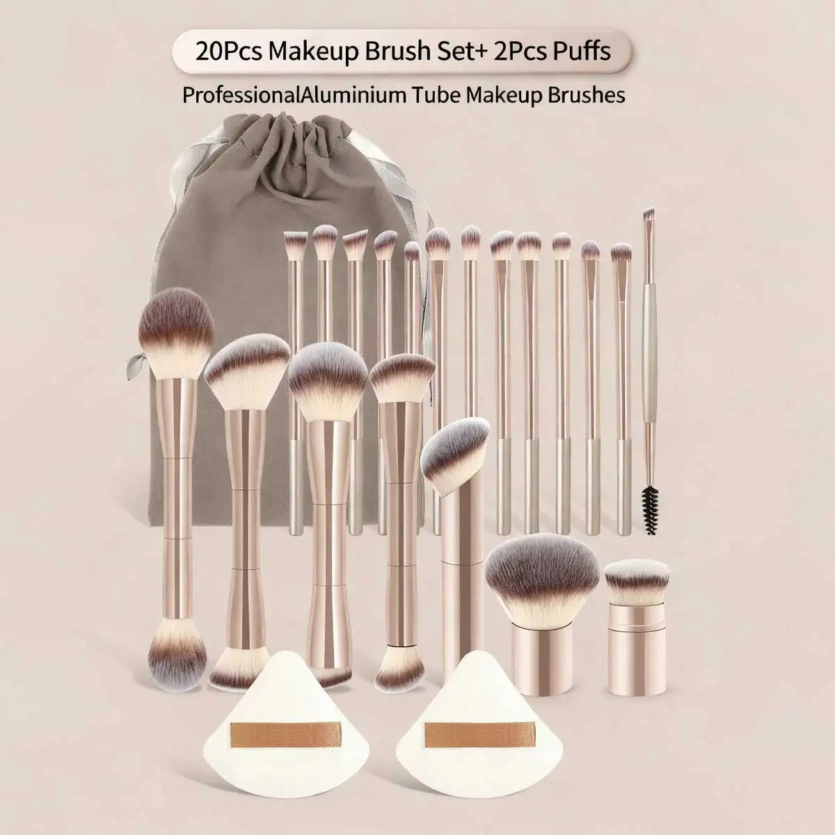 22-Piece Makeup Brush Set with Bag