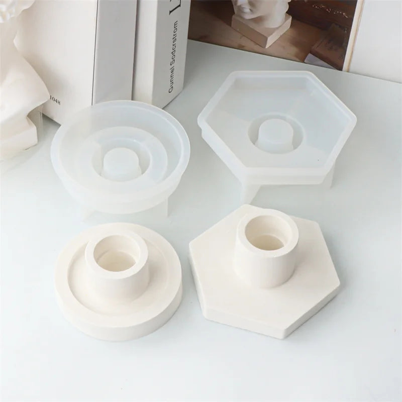 Hexagonal Candlestick Silicone Mold