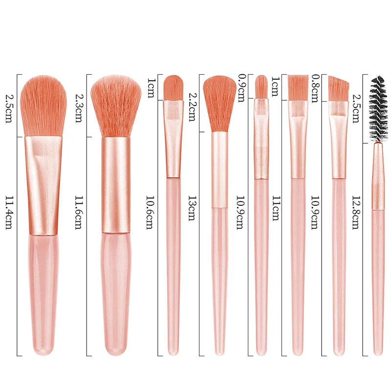 Portable 8-Piece Makeup Brush Set