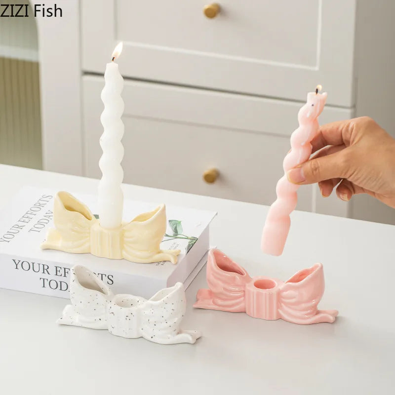 Elegant Bow Candle Holder