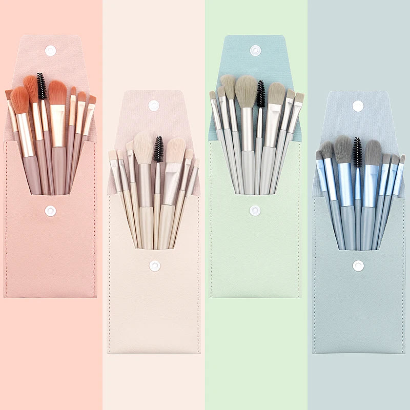 Portable 8-Piece Makeup Brush Set