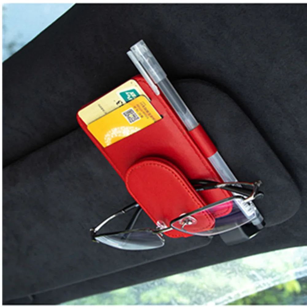 Leather Car Glasses Clip
