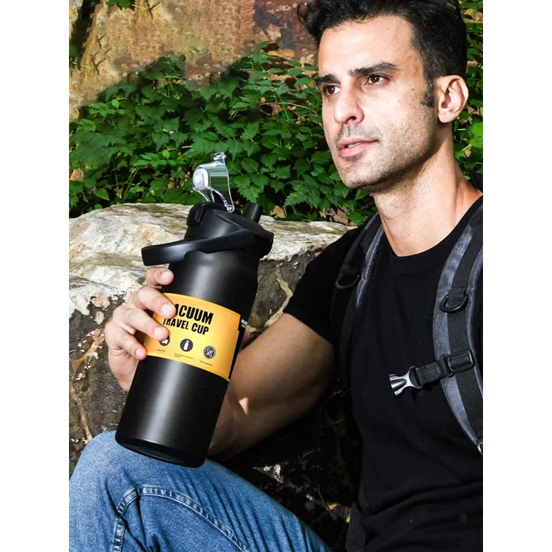 Insulated Sports Thermos with Straw