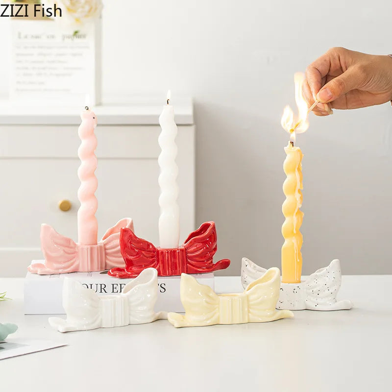 Elegant Bow Candle Holder