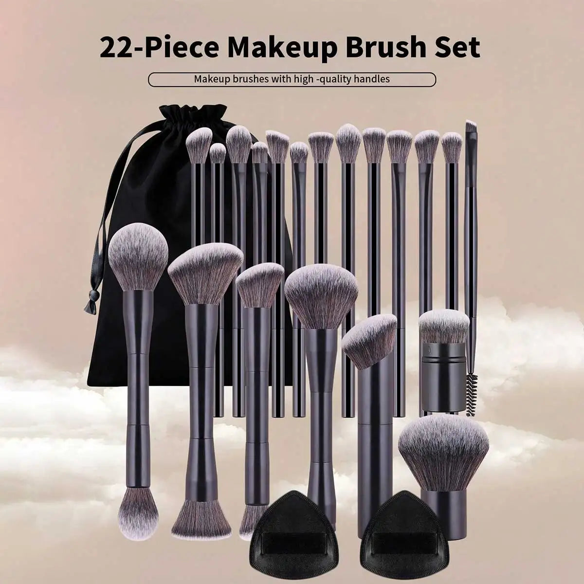 22-Piece Makeup Brush Set with Bag